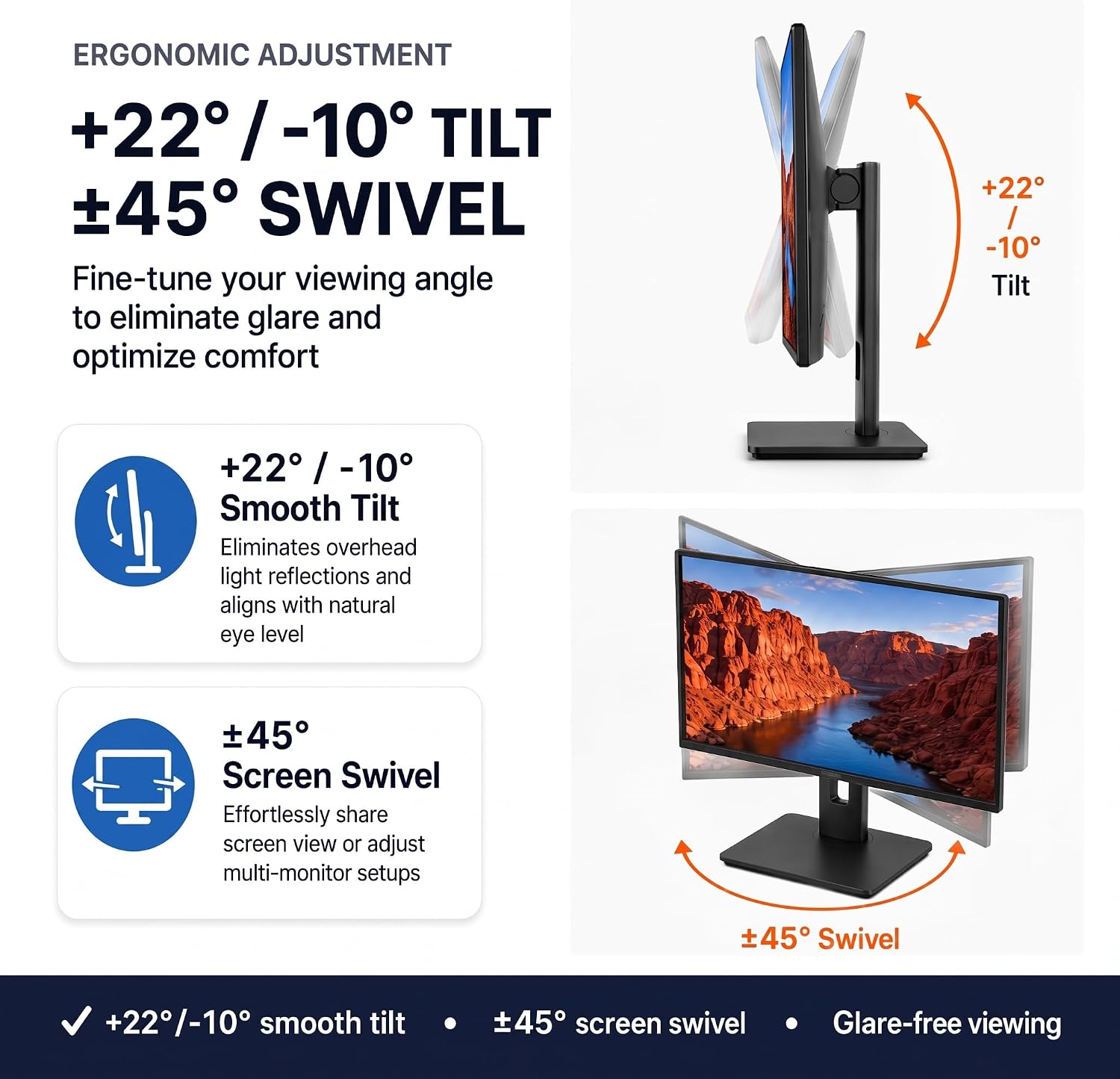 Adjustable Height VESA Monitor Stand, Spring Lift, 5.95-7.28 lb image 5