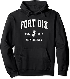 Fort Dix New Jersey NJ Vintage Athletic Sports Design Pullover Hoodie