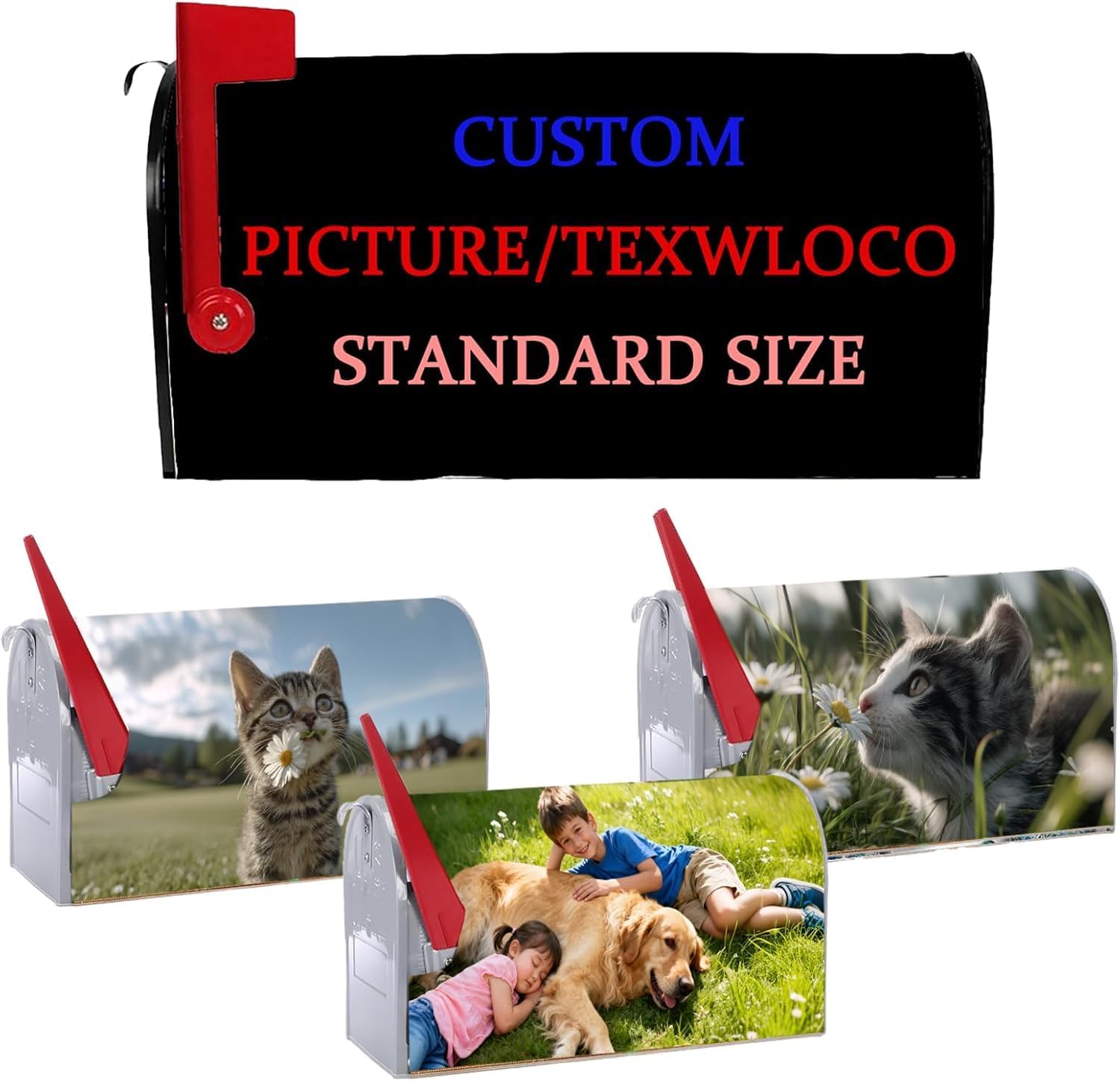 Custom themed picture mailbox packaging, magnetic waterproof 18×21 inch standard size, winter Oxford cloth mailbox decoration, suitable for Christmas, Thanksgiving and winter outdoor garden decoration
