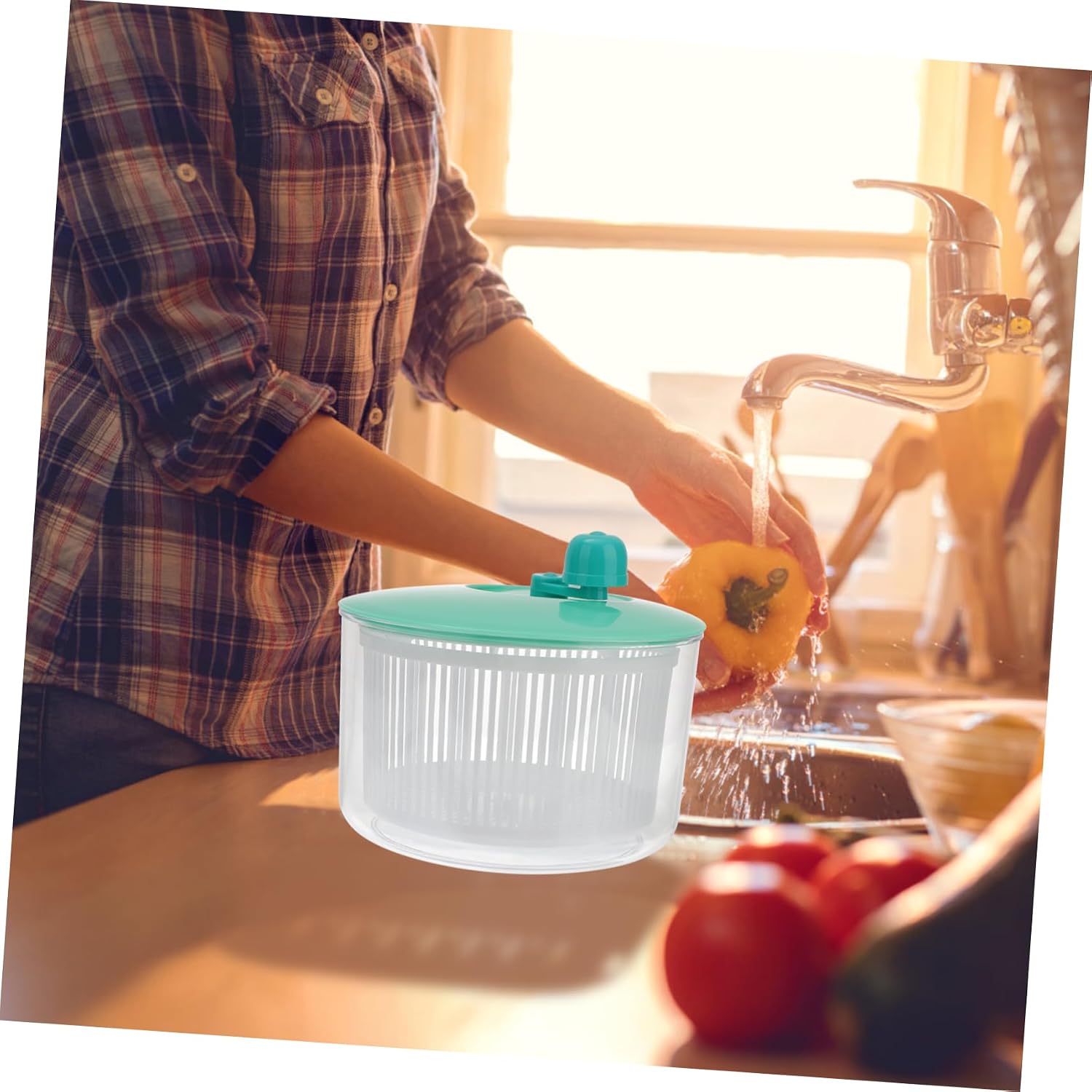 Manual Vegetable Dryer Salad Draining Basket 2.5l PP Utensil