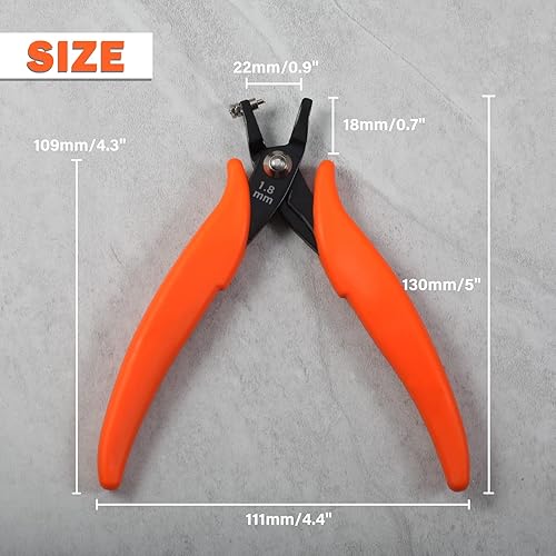 Miniatura 5 de Alicates perforadores de agujero de metal de 5.5 pulgadas, pequeños alicates perforadores de agujero redondo, dos pasadores de repuesto para