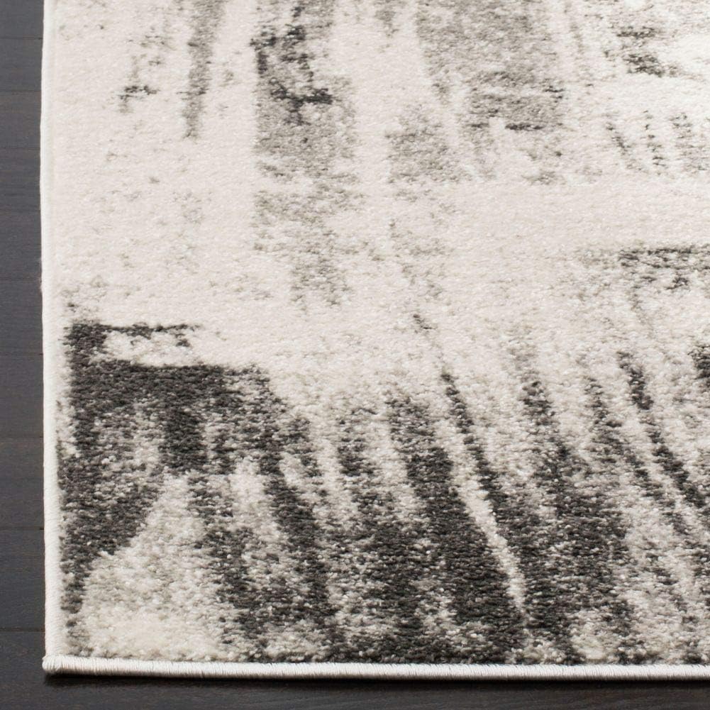 SAFAVIEH Adirondack Collection Runner Rug - 2'6" x 6', Ivory & Grey, Modern Abstract Design, Non-Shedding & Easy Care, Ideal for High Traffic Areas in Living Room, Bedroom (ADR133C)