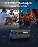 OHAYO Enceinte Bluetooth Puissante 24W - Haut Parleur Bluetooth 5.3 Portable IPX7 Étanche, 30h Autonomie, Bass Boost, LED & AUX/TF Card - pour Fête/Plage/Voyage - 7