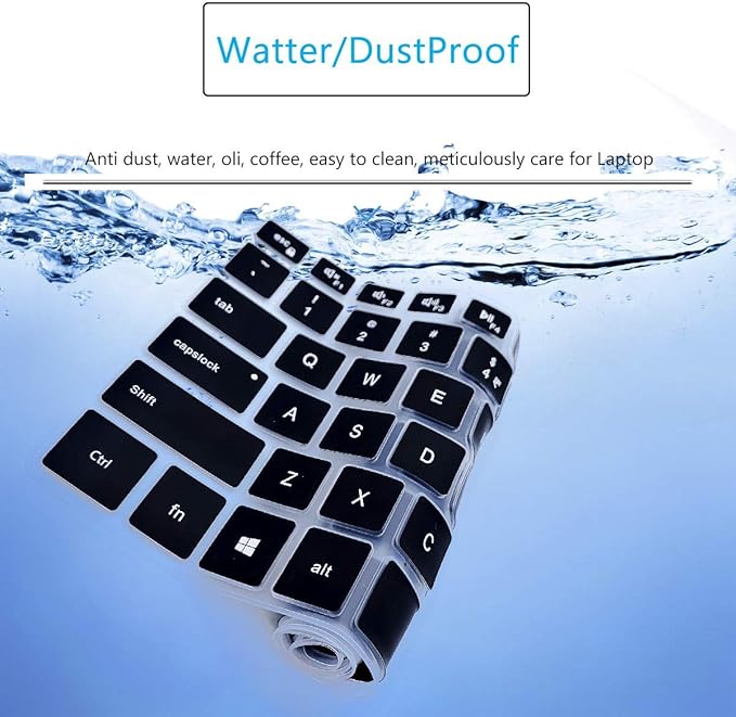 Funda de teclado de silicona para Dell Inspiron 14 2-en-1, negro miniatura 8