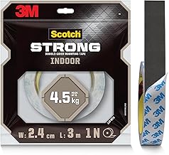 Scotch 3M Double Sided Tape (1m holds 4.5Kgs) for indoor hanging applications (Photo frames, Mirrors, Key Holders, Extension Boards, Wall decoration, etc)(L: 3m, W: 24mm)