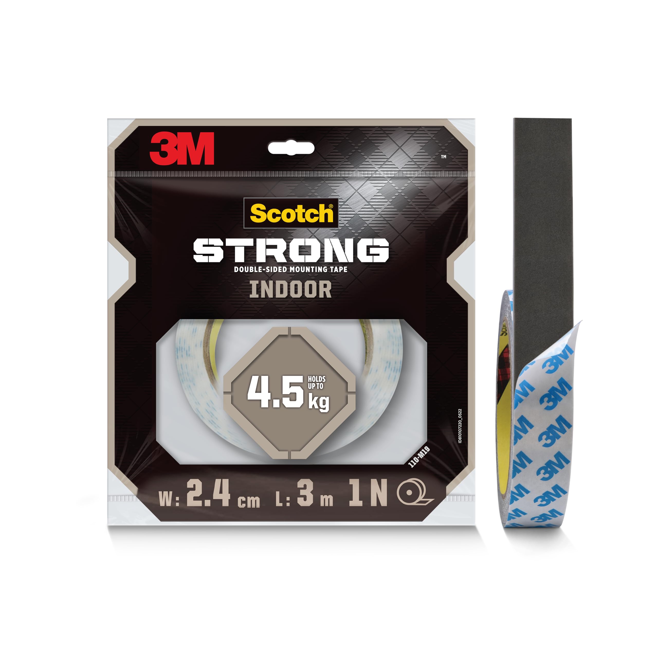 Scotch Double Sided Tape by 3M (1m holds 4.5Kgs) for indoor hanging applications (Photo frames, Mirrors, Key Holders, Extension Boards, Wall decoration, etc)(L: 3m, W: 24mm)