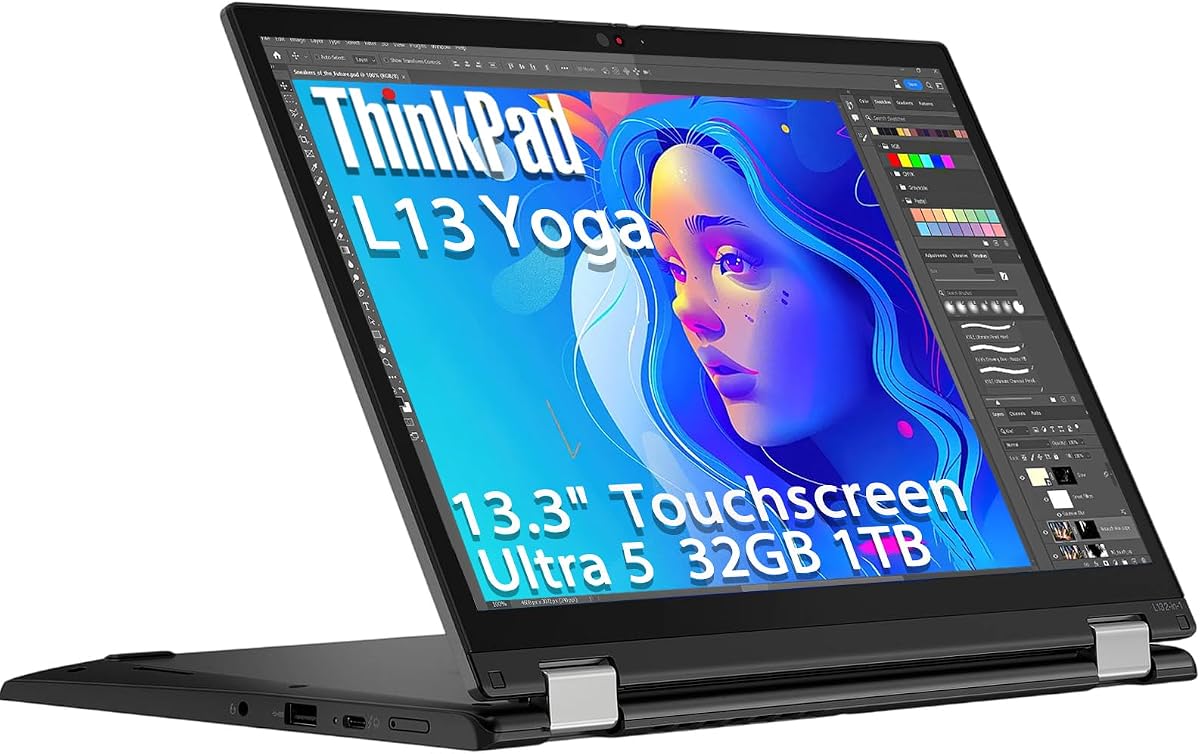 Lenovo ThinkPad L13 Yoga G5, 13.3" 2-in-1 Laptop, Ultra 5 125U, 32GB DDR5 | 1TB SSD, FHD+ Touchscreen, Business AI PC, Intel 12-Core, Fingerprint, IR Webcam, Thunderbolt 4, Lightweight, Win 11 Pro