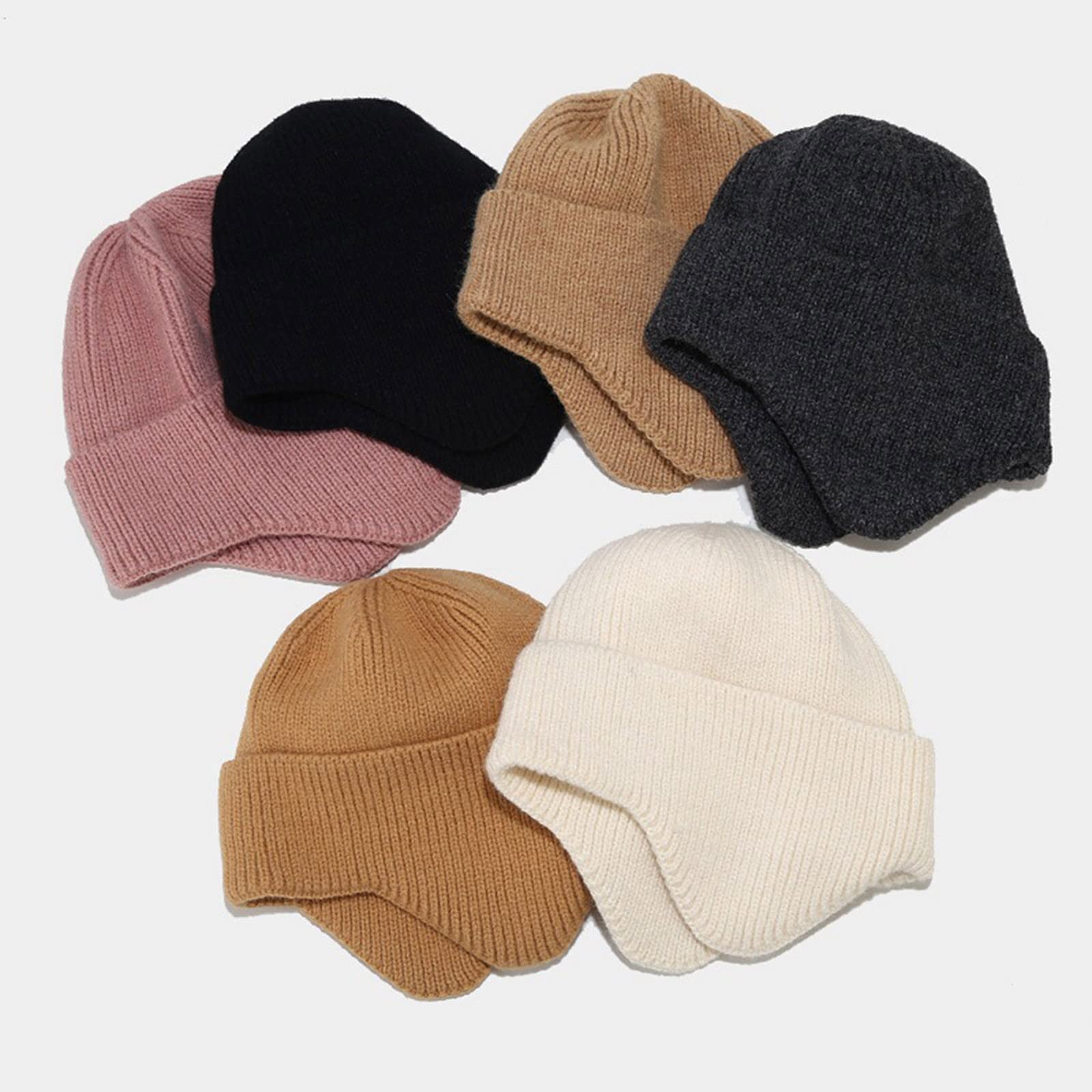 Czapka beanie, męska czapka damska, zimowa, ciepła czapka z dzianiny, miękka czapka z dżerseju, czapka zimowa, lekka czapka do biegania, na kemping, prezent dla kobiet i mężczyzn, biały, jeden rozmiar