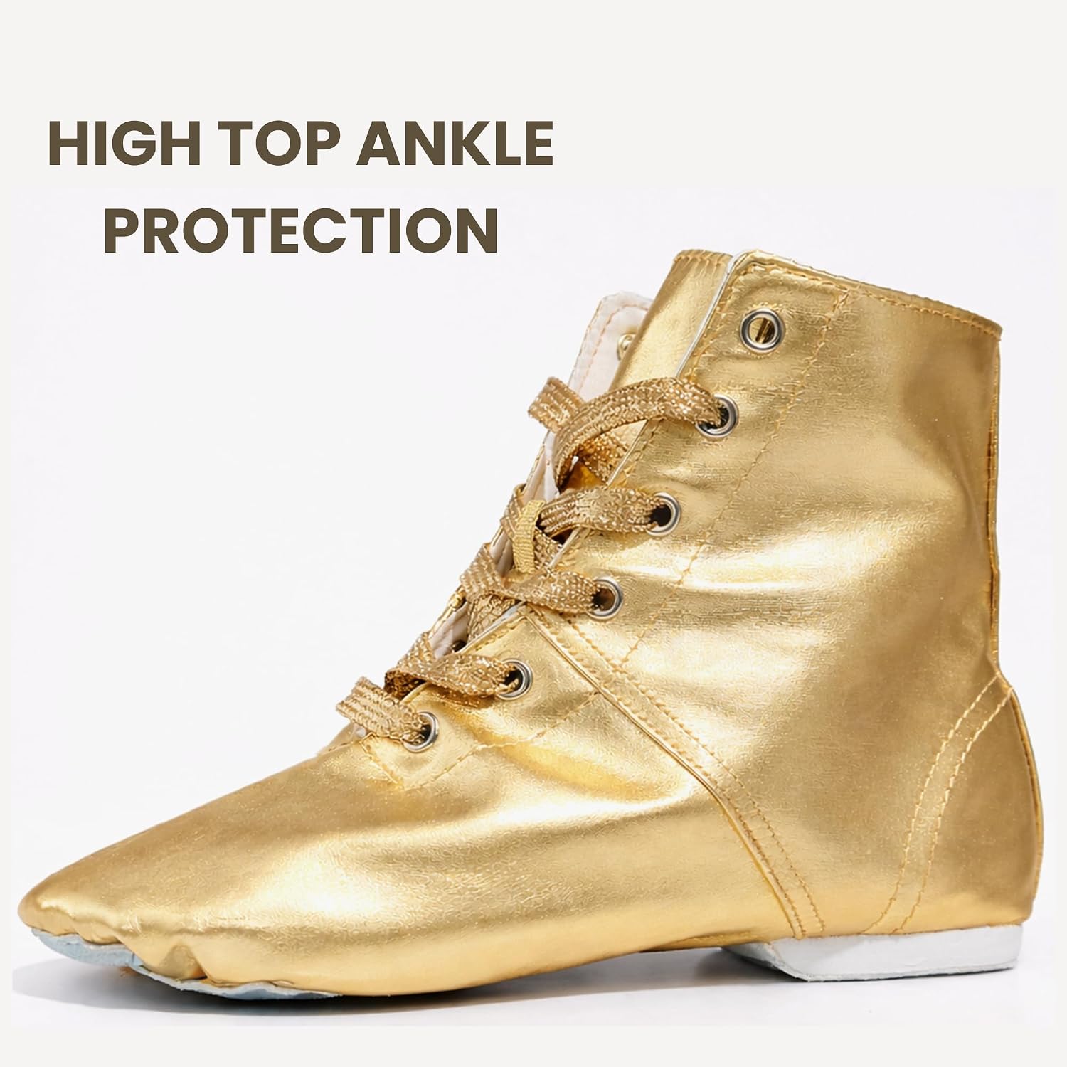 Danzcue Jazz Shoes for Woman PU Leather Dance Boots Split Sole Dance Jazz Shoes