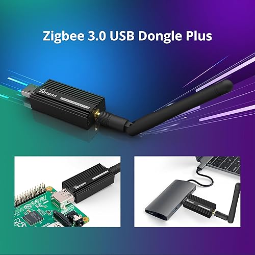 Miniatura 2 de SONOFF Zigbee 3.0 USB Dongle Plus-E Puerta de enlace, Adaptador USB Zigbee inalámbrico universal con antena para Home Assistant, Open HAB