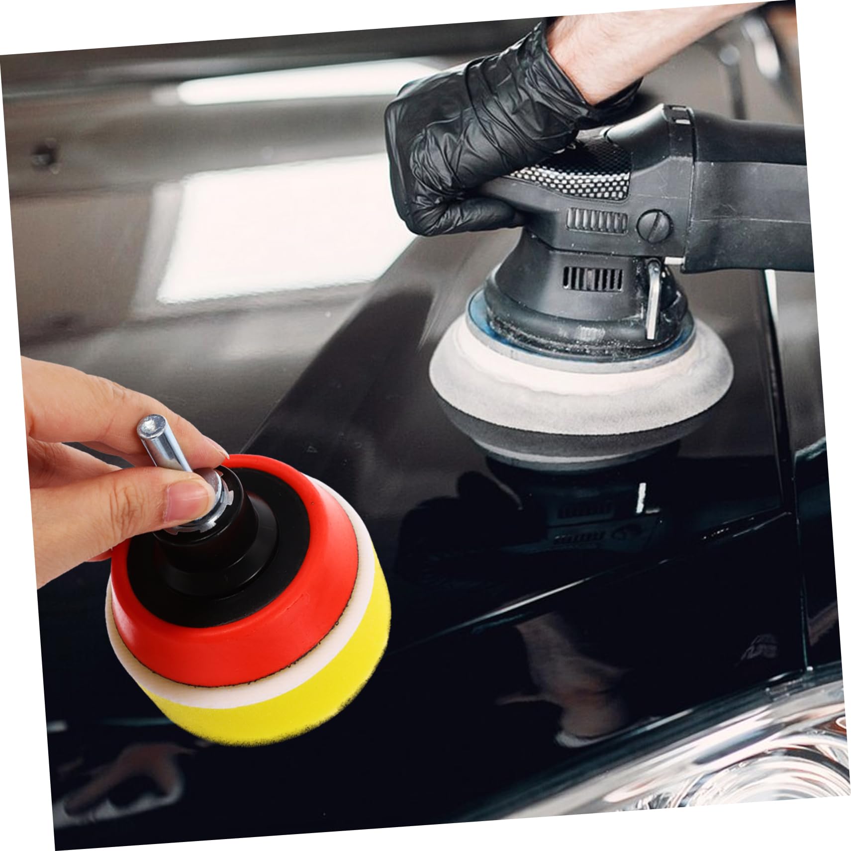 Zerodeko Tampone Lucidante Per Spugna Kit Accessori Per Per Trapano Ceratura Piatta Autoadesiva e Ruote Lucidanti