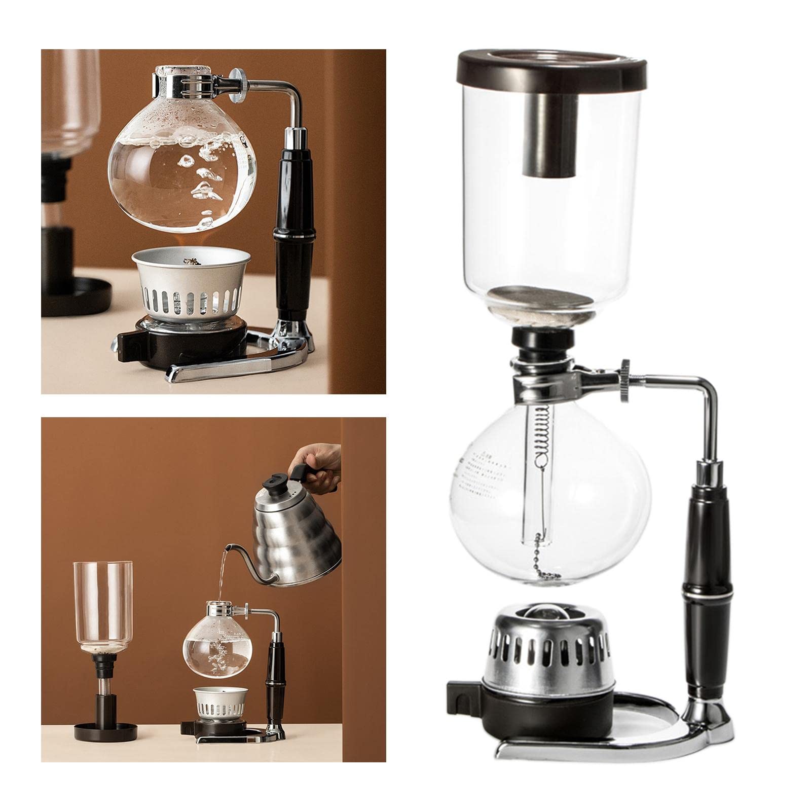 MagiDeal Siphon Cafetière Machines à sous vide pour Bar Home Kitchen Gift, 160x110x360mm