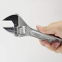 Vista 3 de Dr.Luck Llave ajustable plateada de 10 pulgadas, apertura de mandíbula de 1.181 in de ancho, acero forjado tratado térmicamente cromado