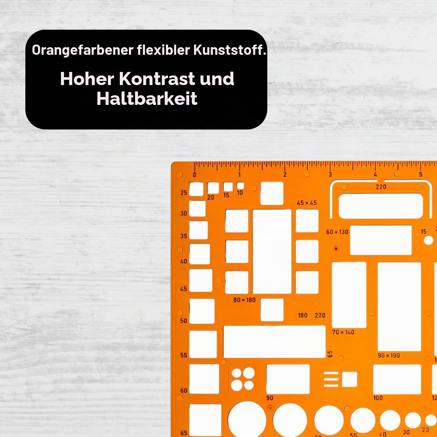 Architektur Schablone 1:50 - Architekten Schablone - Möbel Zeichenschablone Innenarchitektur - Technische Zeichenschablone - Architektur Schablonen für Technisches Zeichnen - 1:50 Maßstab