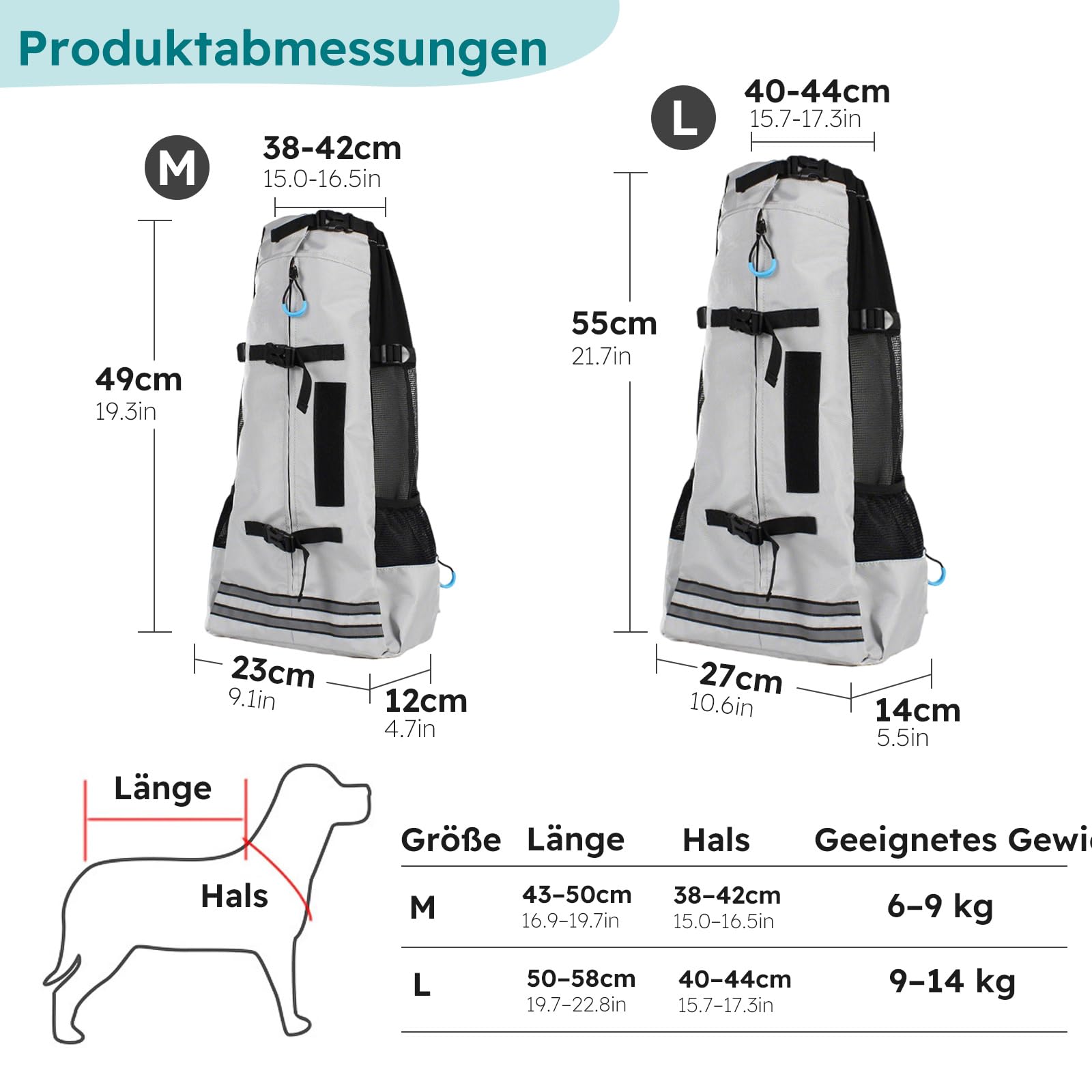 PETCUTE Hundetransportrucksack,Atmungsaktiver Haustier-Rucksack mit Sicherheitsverschluss & Reflektorstreifen, Beine Raus Hunderucksack für kleine Hunde & Katzen,Verstärkter Boden,ideal für Wandern,L