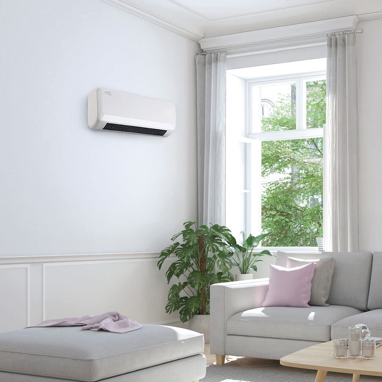 Sichler Haushaltsgeräte Wandheizung 2000 W digitaler Thermostat Timer Heizlüfter