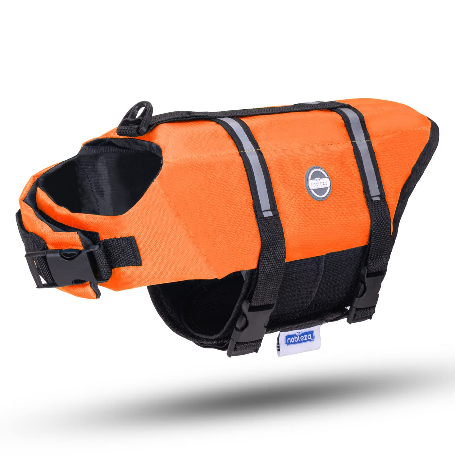 Nobleza - Chaleco Salvavidas para Perros, Flotador Perro con Tiras Reflectantes, con Alta Flotabilidad y Mango de Rescate Duradero para Nadar, Surf, Navegar, Naranja, S:45-53CM