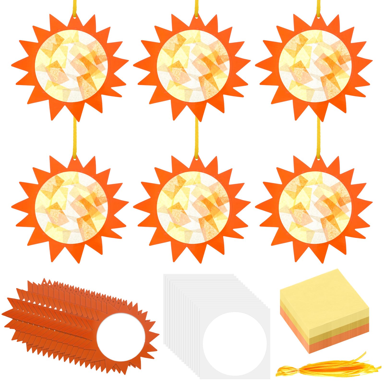 Photo 1 of Colarr 24 Sets Sun Crafts Gold Sun Tissue Paper Crafts Kits