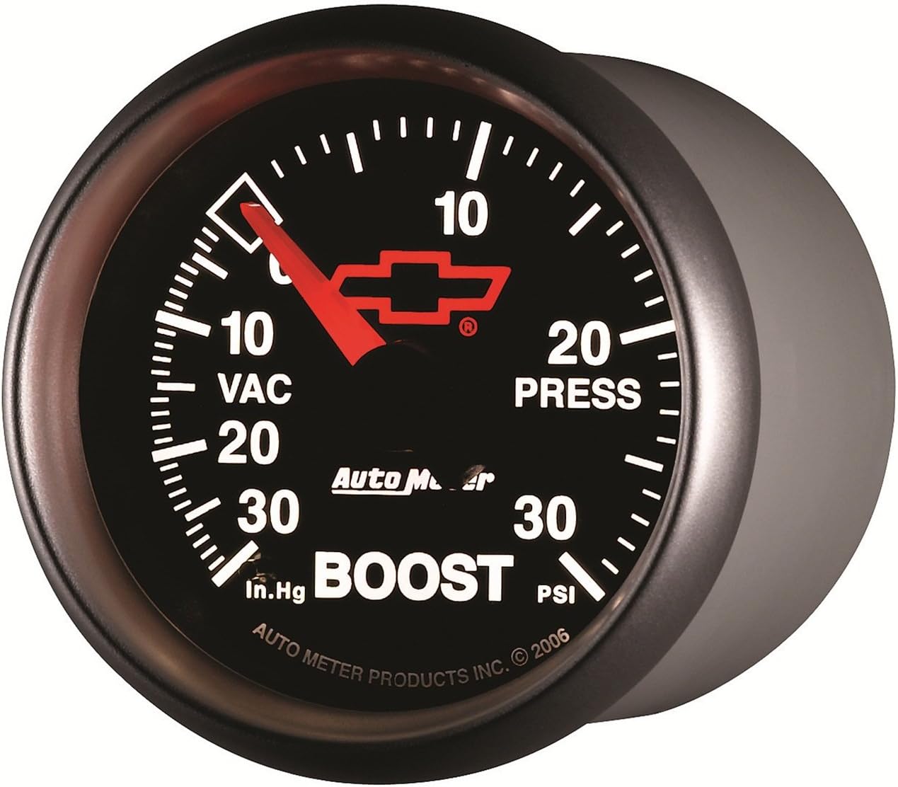 Auto Meter 3603-00406 GM Performance Parts Red 2-1/16" 30 in Hg-30 PSI Mechanical Boost-Vacuum Gauge