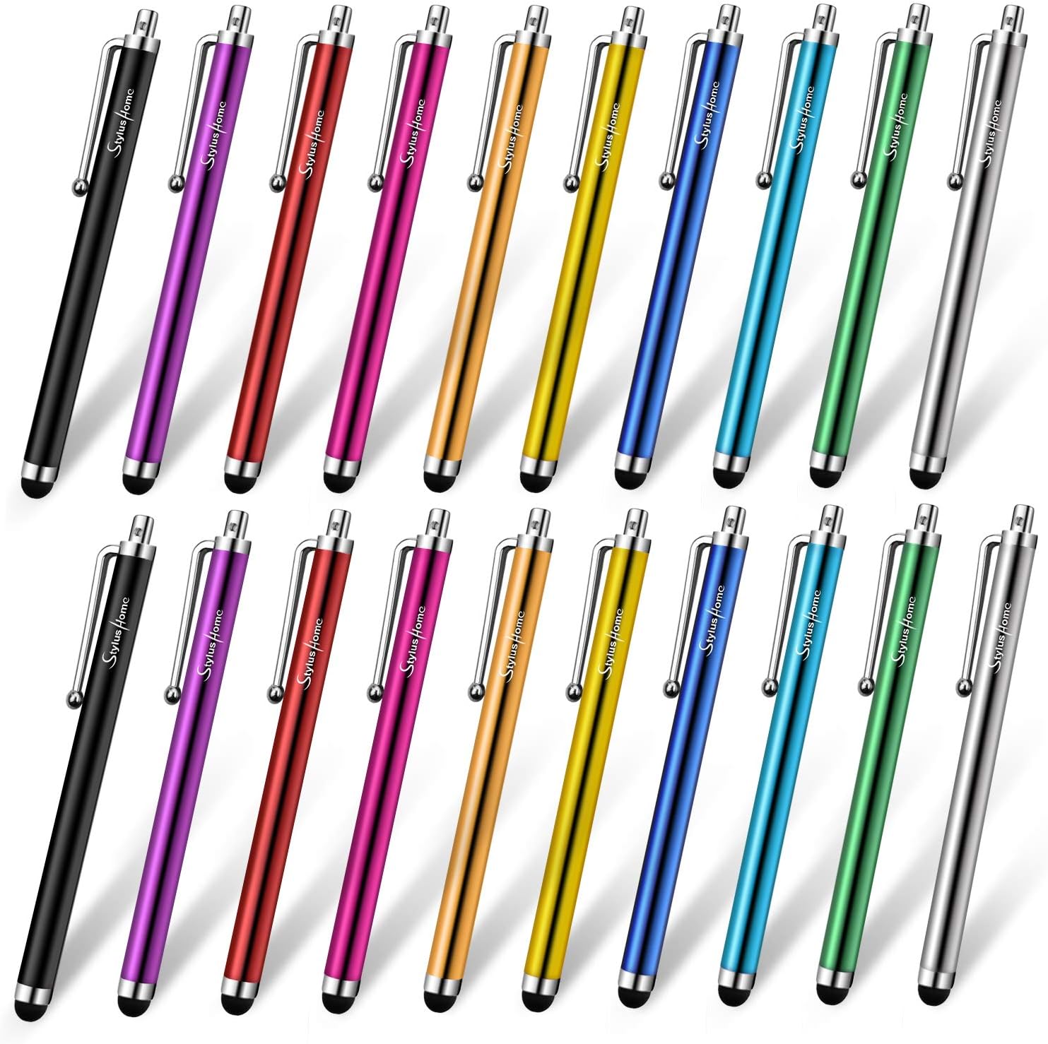 StylusHome Stylus Pens for Touch Screens, 20 Pack Universal Capacitive Precision Stylus Compatible with iPad iPhone Tablets Samsung Galaxy All Comprehensive Touch Screen Devices