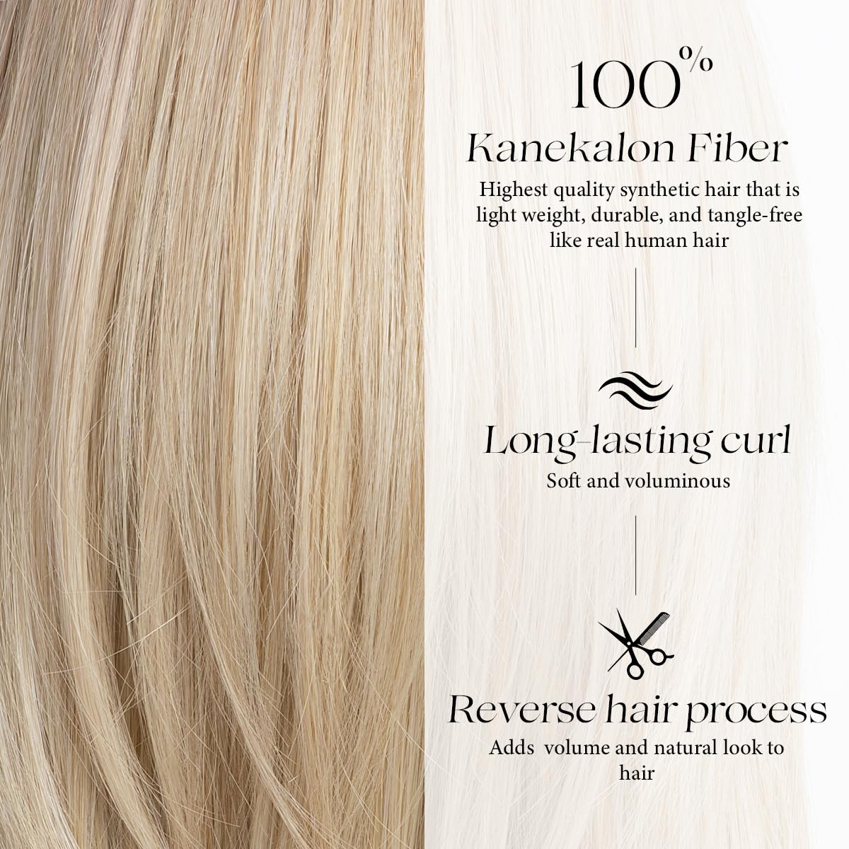 Wear and Go Glueless Mono Part Lace Wig Mid-Length Layered Straight Bob Pre Cut Pre Plucked Synthetic Side Part Lace Wig for Beginners Cream Blonde