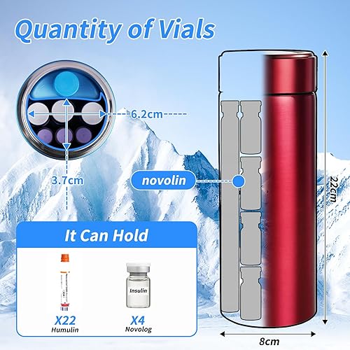 Miniatura 8 de Bogush Bolígrafos de insulina 60H, con capacidad para 6 a 8 bolígrafos, estuche de viaje, enfriador de medicamentos para viajes, aprobado por la