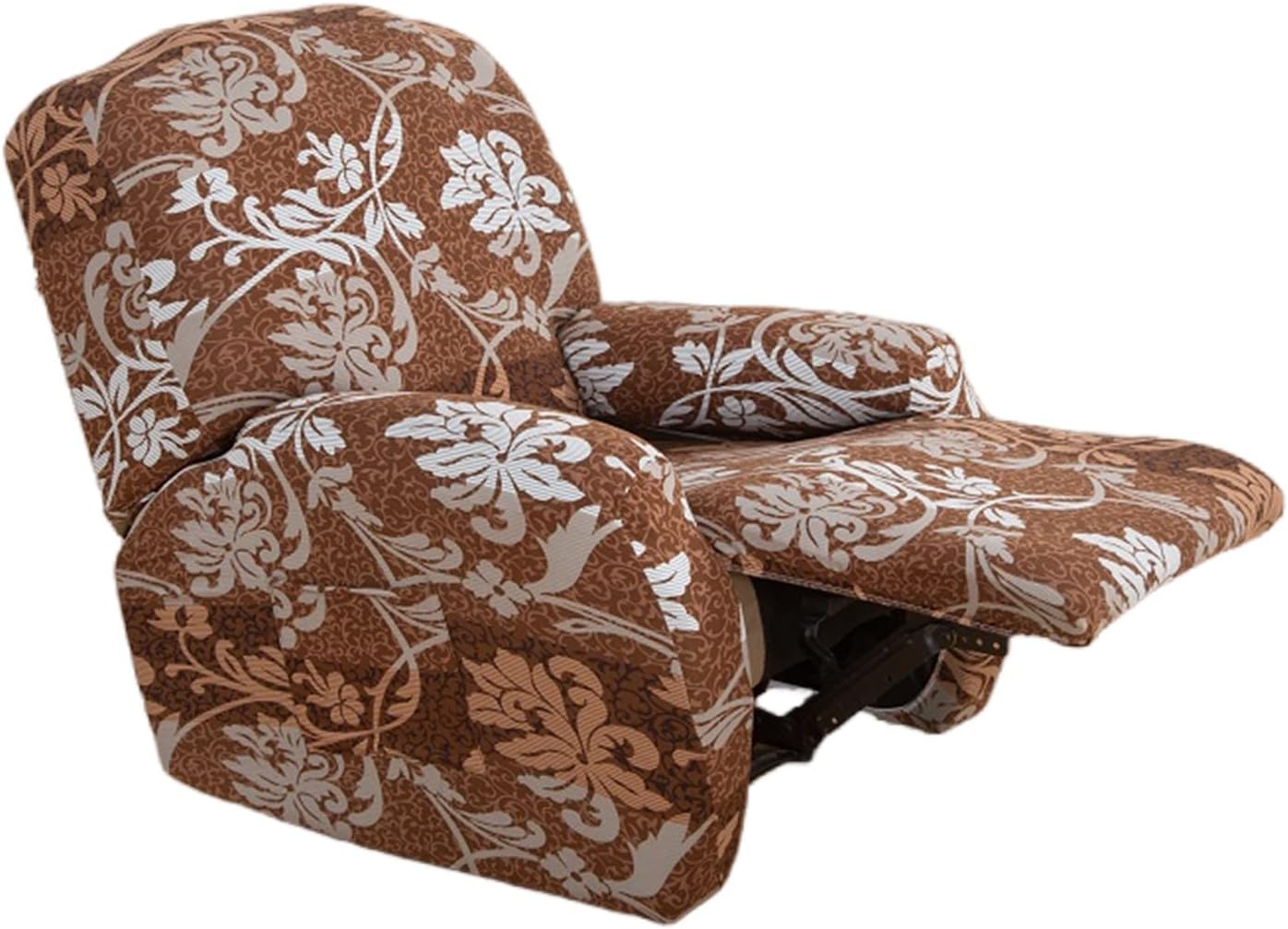 Recliner Slipcovers 4-Pieces Stretch Printed Sofa Cover Lazy Boy Chair Covers Recliner Chair Cover Non Slip Reclining Slipcovers with Elastic Bottom for Living Room, Bedroom,04