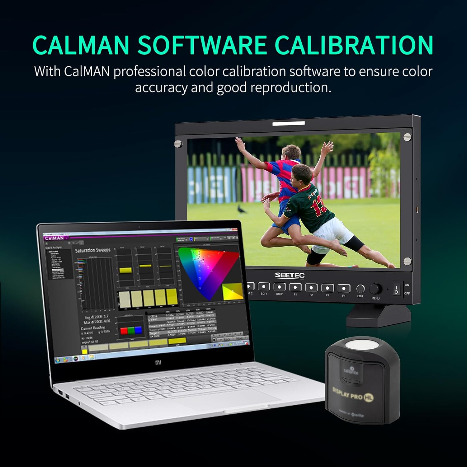 SEETECT P133 PRO 13.3 inch 1000nit High Bright Broadcast Monitor Full HD 1920x1080 Camera Monitor CalMAN Software Calibration, True Color Presentation