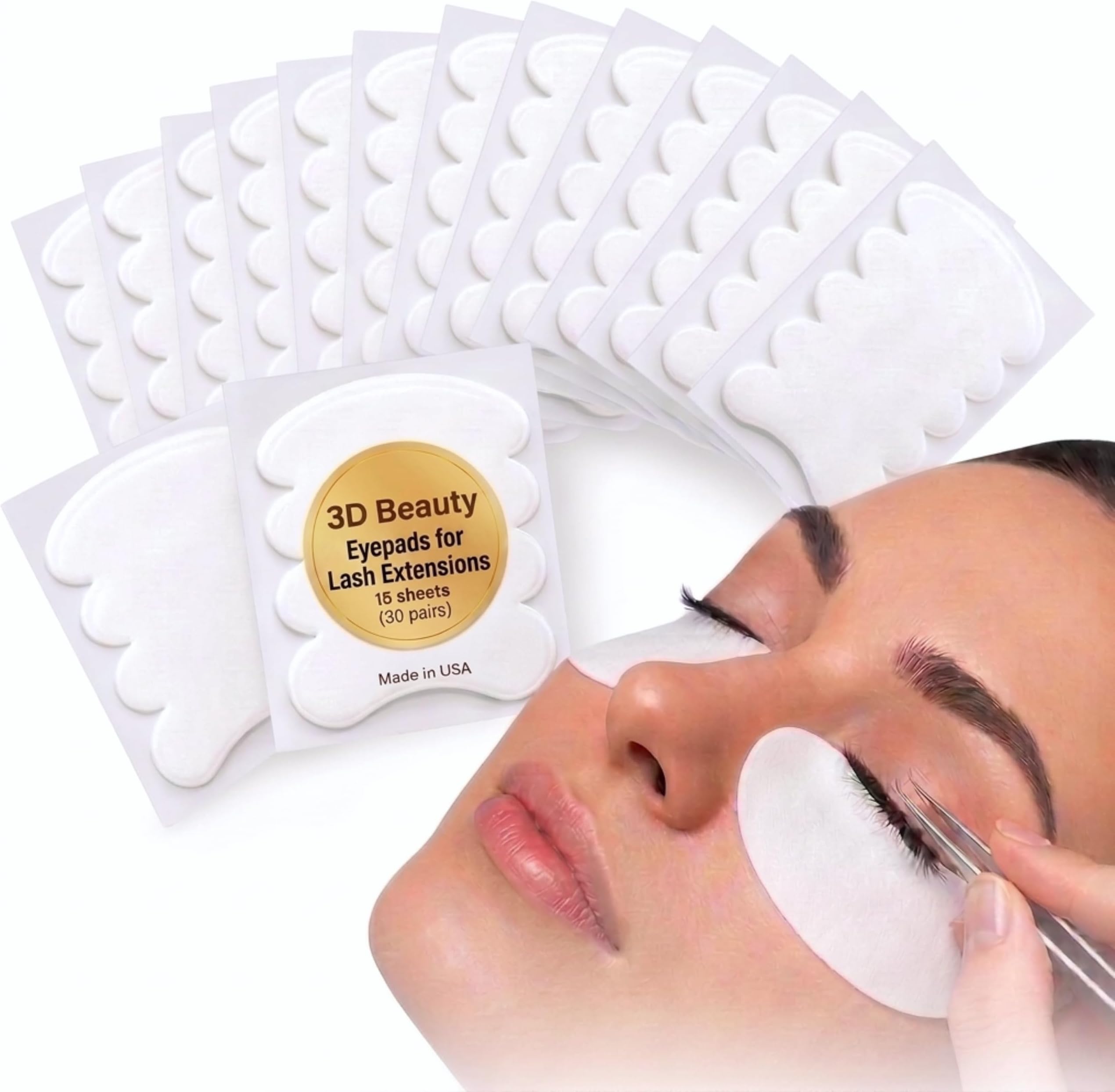 Biogel Eye Pads For Eyelash Extension, Under Eye Pads Eyelash Extension Supplies - 15 Sheets (30 Pairs) | Lint Free Lash Extension Pads Latex Free Salon Supplies Under Eye Gel Patches