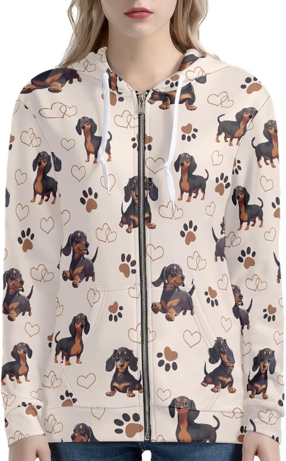 Lightweight Zip-Up Hoodie for Women with Drawstring Hood Long Sleeve Full Zipper Sweatshirts