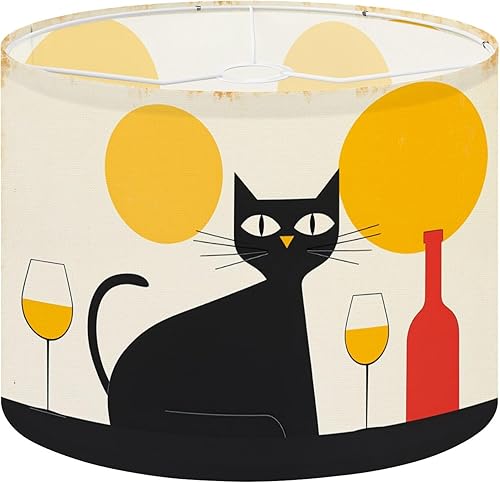 Miniatura 26 de Drum Lamp Shade mid century atom retro 70s vintage Abstract Geometric Circles Lampshade for Floor Lamps Table Lamps Pendant Light 13"x10"