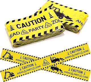 2 Rolls Construction Tape, Construction Party Caution Tape Party Zone Decorations for Themed Birthday Supplies