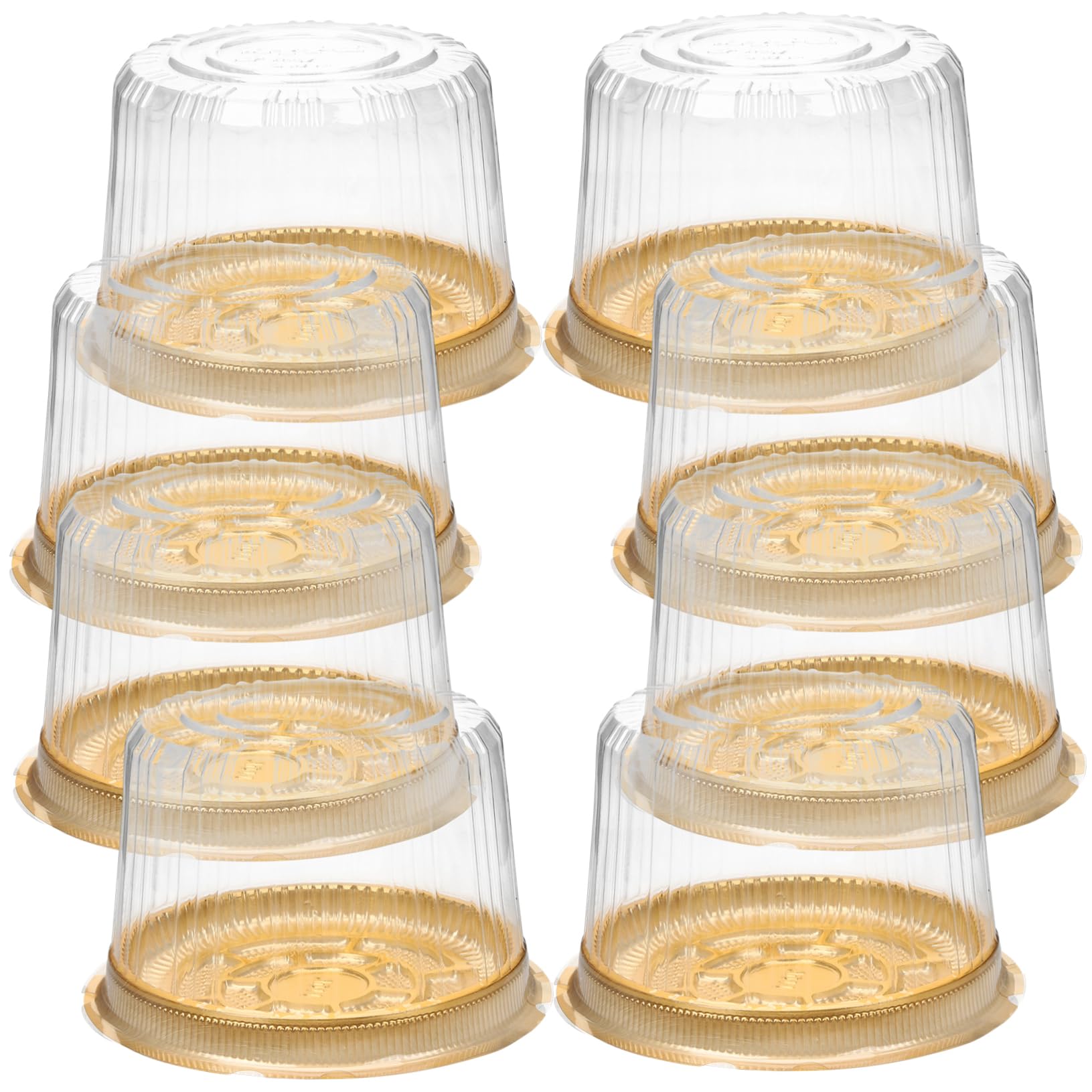 MUCKLILY 20Pcs Clear Plastic Cake Slice Boxes Stackable Cake Carrier for Home Parties and Bakeries Easy Assembly Transparent Design for Safe Dessert Transport