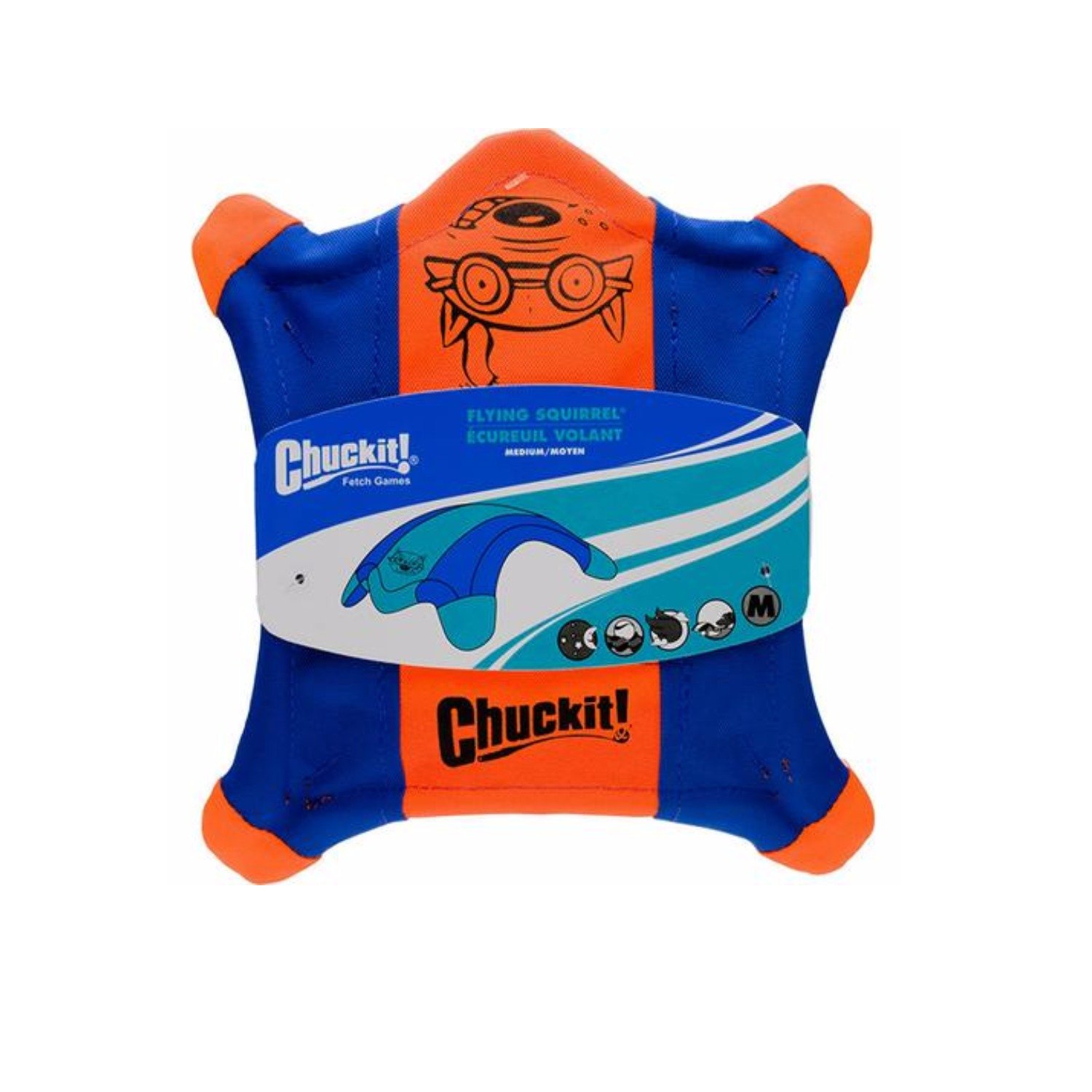 Chuckit! Gleithörnchen Hund Holen Spielzeug Schwimm Flyer Glühen Pfoten Med 25 Cm