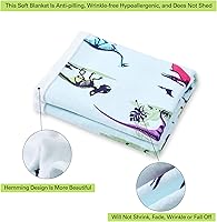 Vista 5 de Manta de dinosaurio para niños, franela suave, regalos para amantes de los dinosaurios, mantas y mantas (dinosaurio 4, 50 x 60 pulgadas)