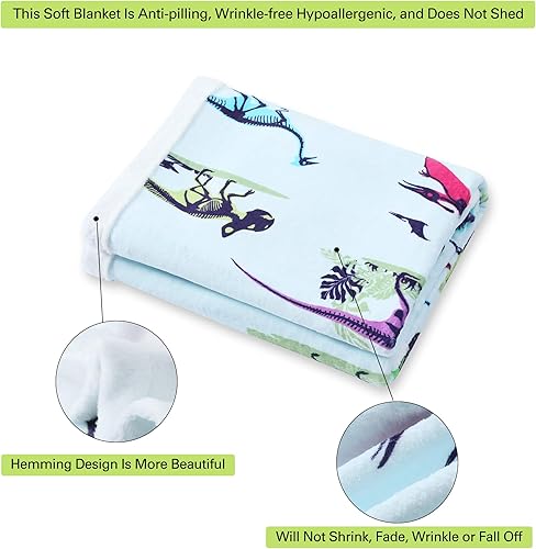 Miniatura 5 de Manta de dinosaurio suave para niños, regalo para los amantes de los dinosaurios, manta con dinosaurios en ella, acogedora y esponjosa, regalos de