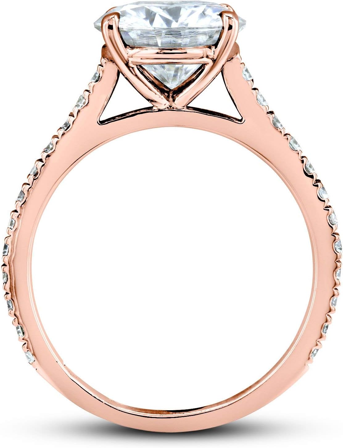 Kobelli Basket Cathedral 9mm Moissanite Ring 14k Rose Gold