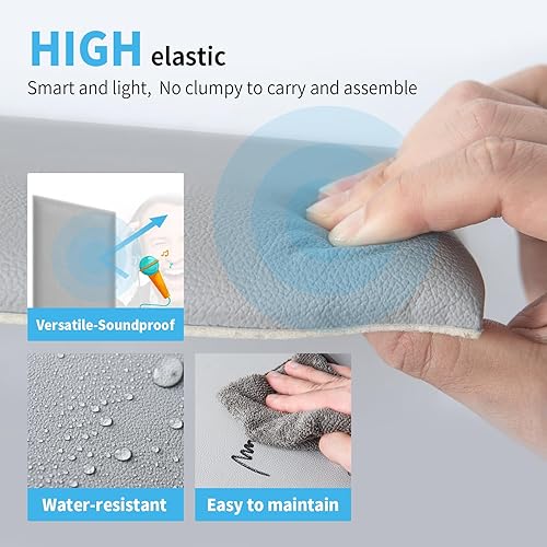 Miniatura 5 de Art3d - Cabeceras para cama matrimonial y Queen en color gris, cabeceros tapizados, insonorizados, paneles 3D despegar y pegar para pared, paquete