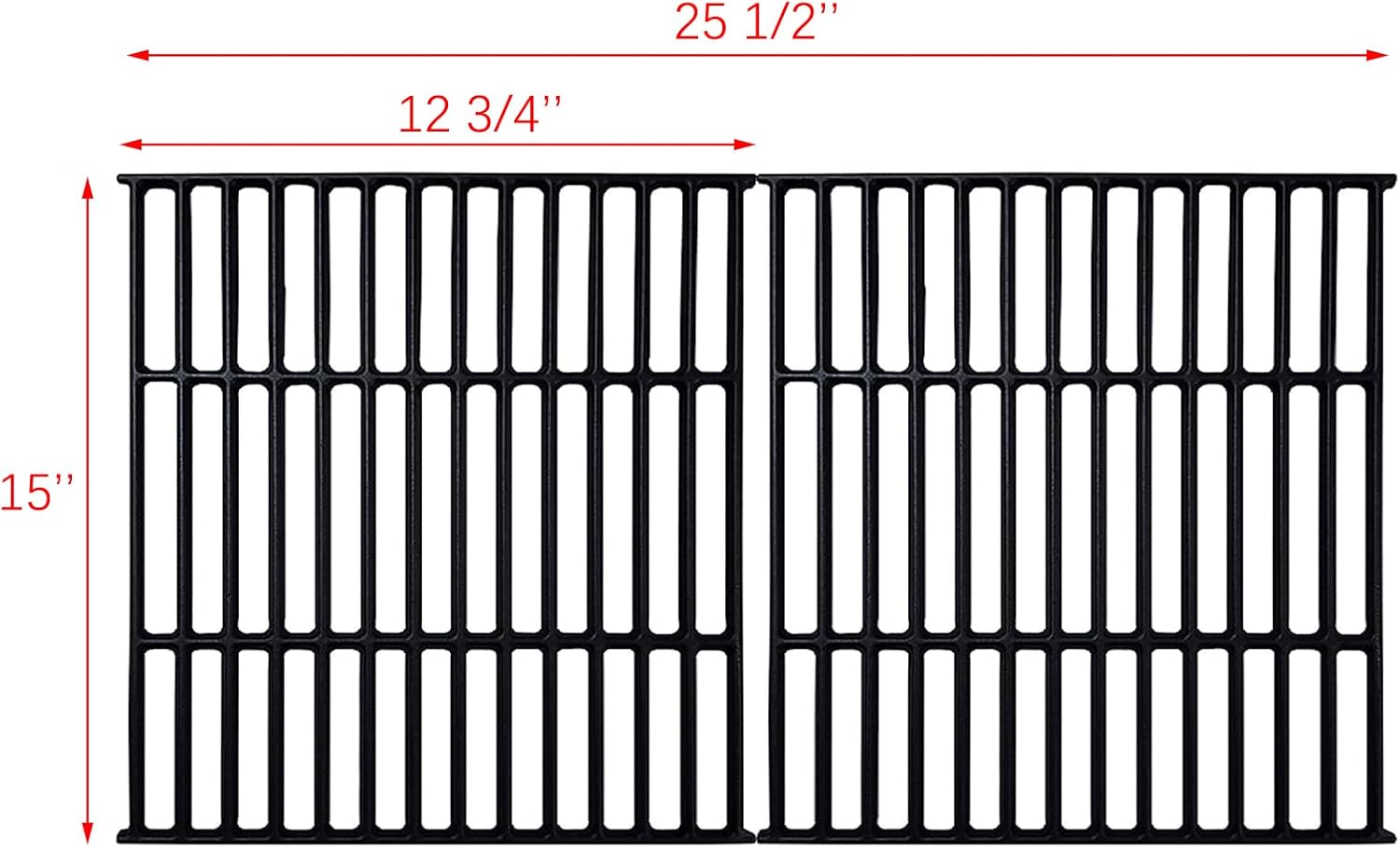 9865-54 Grill Grates Replacement Parts for Broil King Grill Parts 9453-54 signet 20 70 90 320 986974 Broil-Mate 165154 6666-64 1551-54 1651-54 Huntington 6962-64C Cast Iron Cooking Grids 2 Pieces