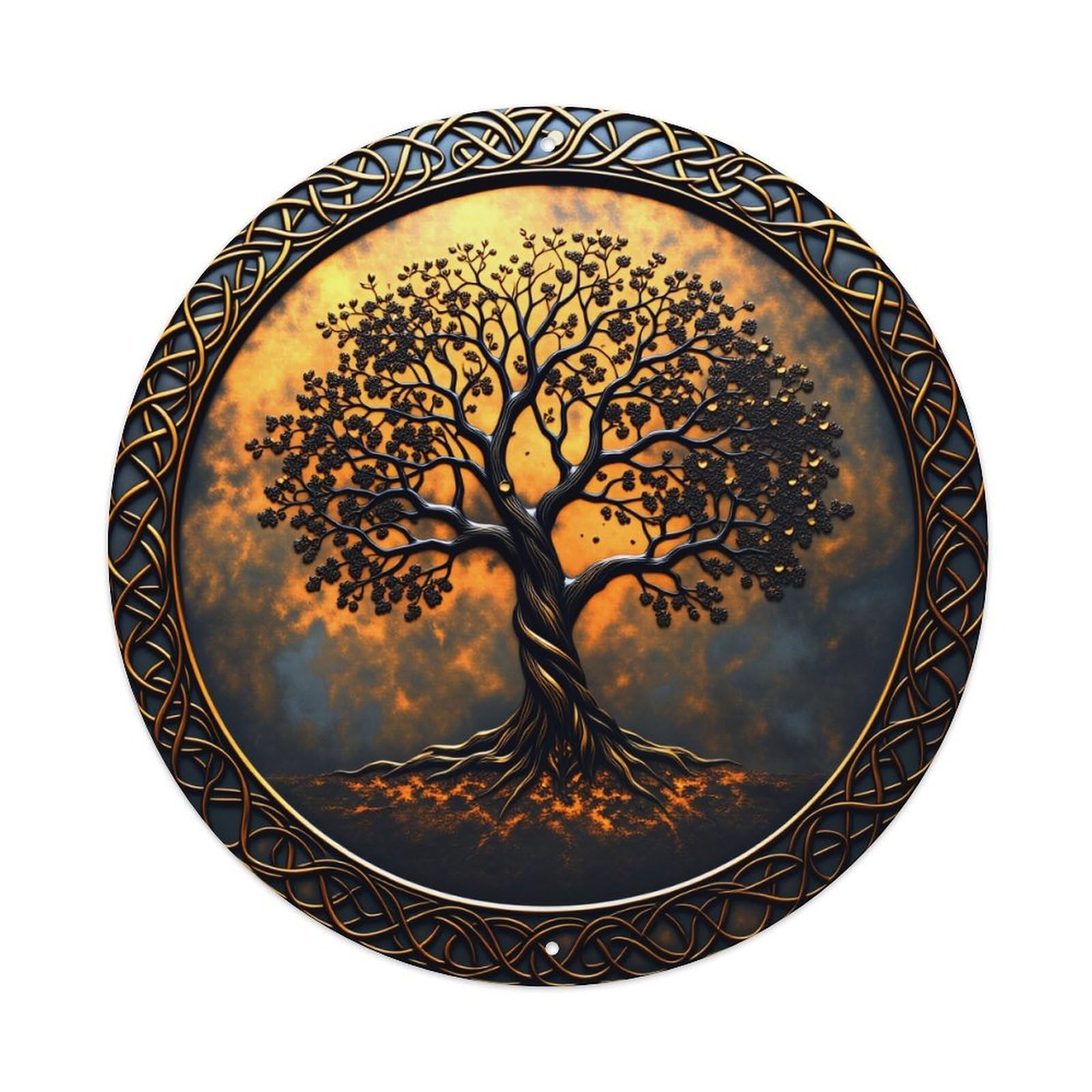 Celtic Tree Of Life Pattern Metal Tin Sign Vintage Garden Bedroom Cafe Bar Man Cave Home Wall Decor Metal Poster 8x8 inches