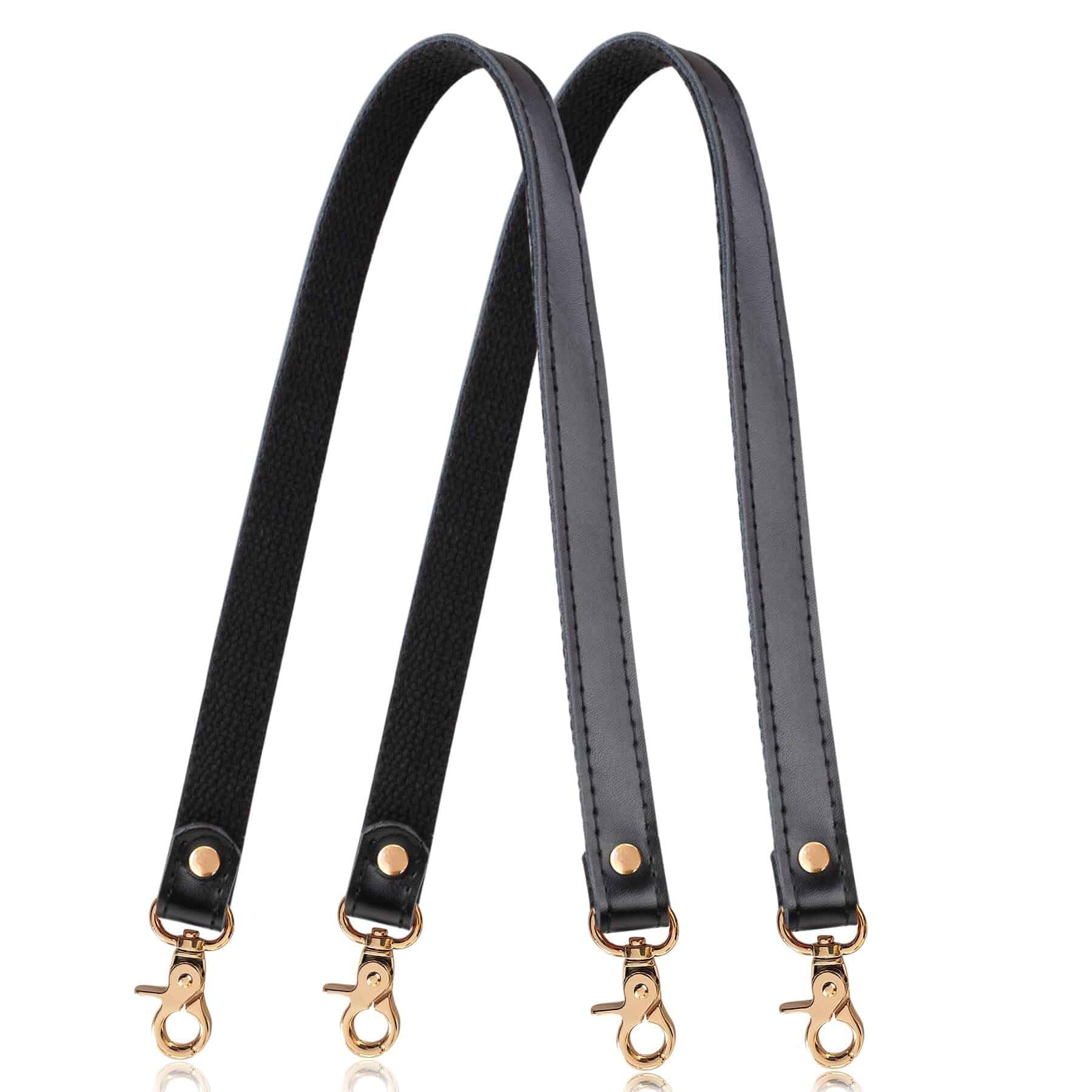 Allzedream Genuine Leather Purse Strap Sewing Canvas Replacement Handbag Shoulder Bag 2 Pcs