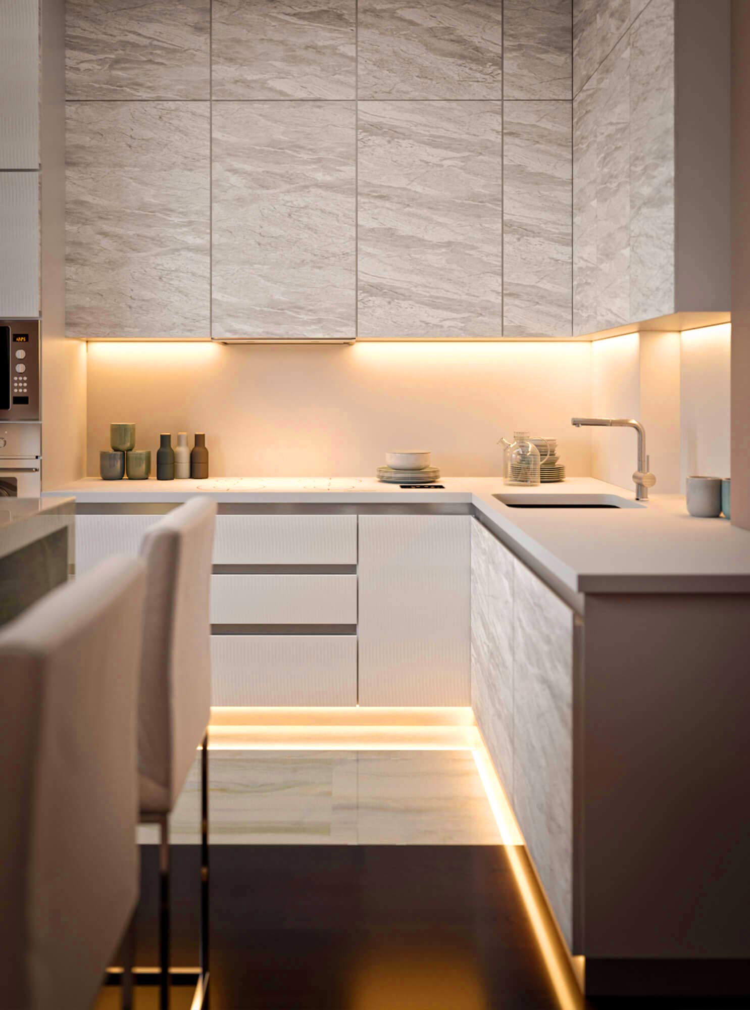 1 metro muy HELLERMANN warmweißer tira LED (120 LED/M, IP65, 12 V), incluye controlador, mando a distancia y fuente de alimentación