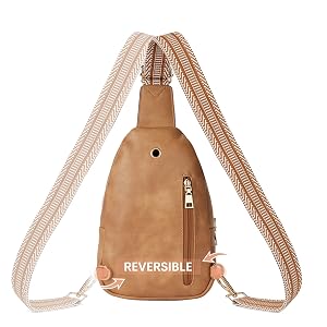 Sac De Poitrine/sac Banane Femme En Cuir PU - Bandoulière Réglable 60-115 Cm - Avec Trou Pour écouteurs - Pour Sport, Voyage