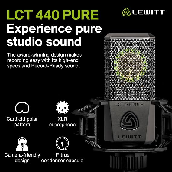 ميكروفون مكثف ذو غشاء كبير من Lewitt Lct440pure