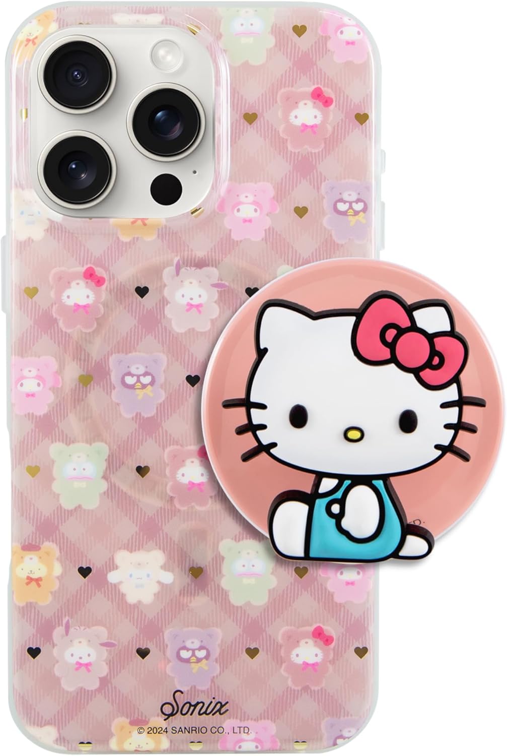 Sonix x Sanrio Magnetic Silicone Phone Ring (Hello Kitty) + Case for MagSafe iPhone 16 Pro Max (Hello Kitty and Friends Latte Bears)