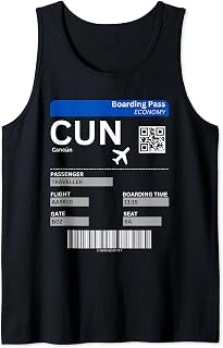 Boarding Ticket Cancún Vacation Mexico Cancun Tank Top
