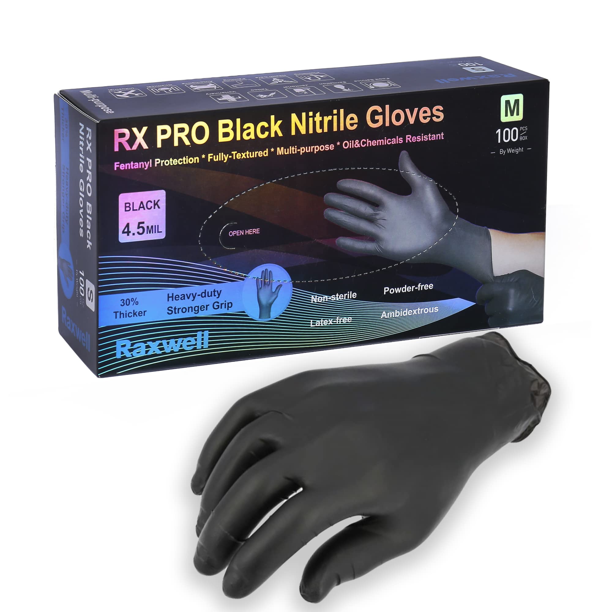 Buy 4 mil Nitrile Gloves Disposable Latex Free Black