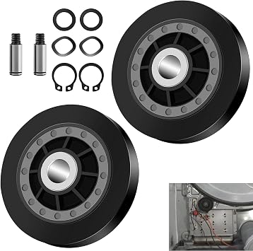RB170002 Dryer Roller Kit Compatible with Alliance and SQ Dryers ADE32FSS431AN01 ADE3SRGS177TW01 ADE3SRGS175TW01, Dryer Drum Support Rollers Parts Replaces 3447593 AP5186795 PS12220620 EAP122206200
