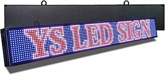 YS Outdoor P10 Programmable LED Sign (52"×8"),LED Scrolling Sign Outdoor Digital Signs, RGB Full Color Advertising LED Digital Signage for Business, APP + WiFi Control LED Display Screen