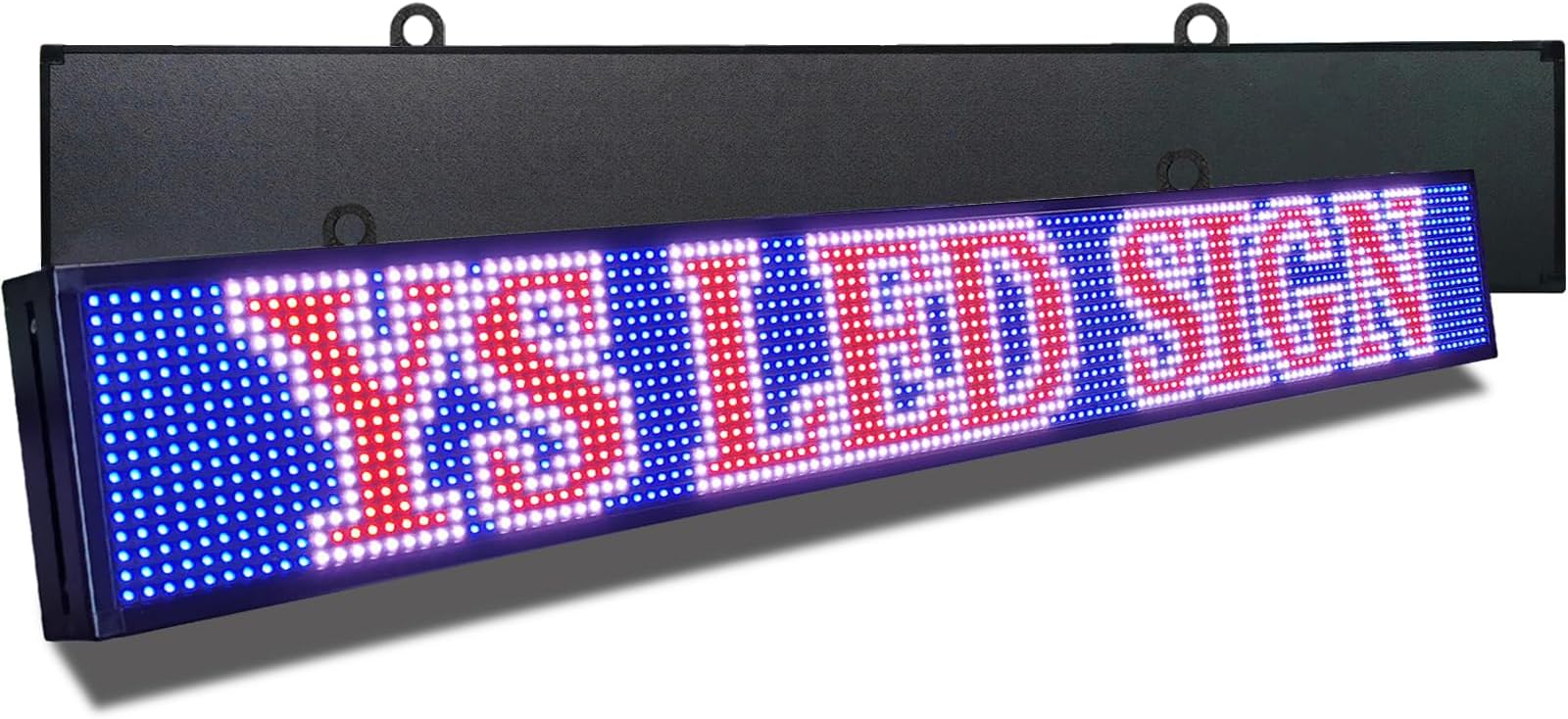 YS Outdoor P10 Programmable LED Sign （52"×8"），LED Scrolling Sign Outdoor Digital Signs, RGB Full Color Advertising LED Digital Signage for Business, APP + WiFi Control LED Display Screen